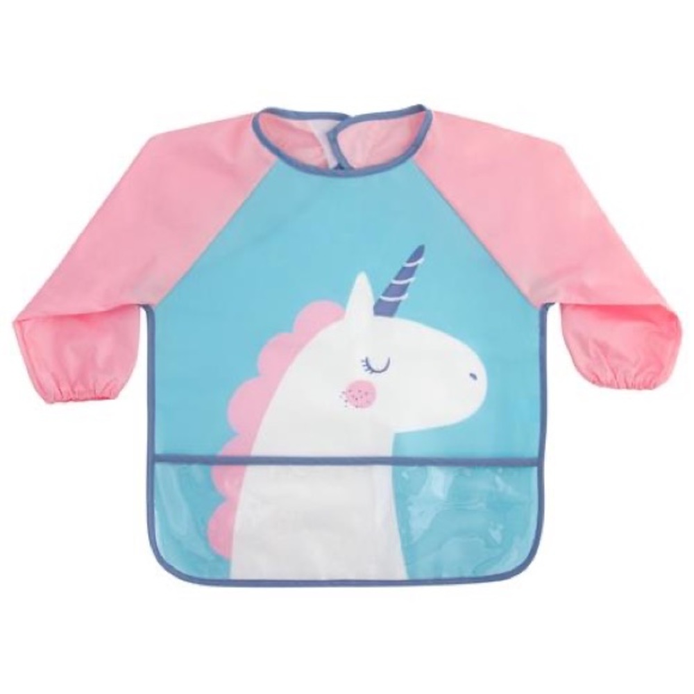 NWOT Stephen Joseph Long Sleeved  Pocketed Unicorn Smock Bib